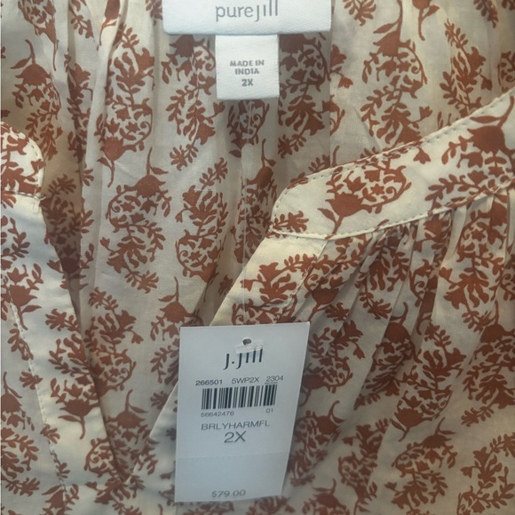 J. Jill Women's Floral blouse nwt size 2X - Picture 3 of 4